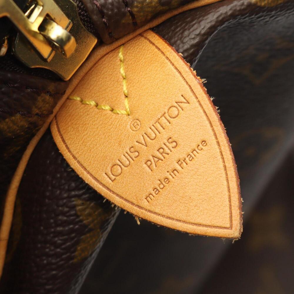 LOUIS VUITTON Authentic Brown Monogram Leather Keepall 60 Boston Bag - Picture 4 of 10